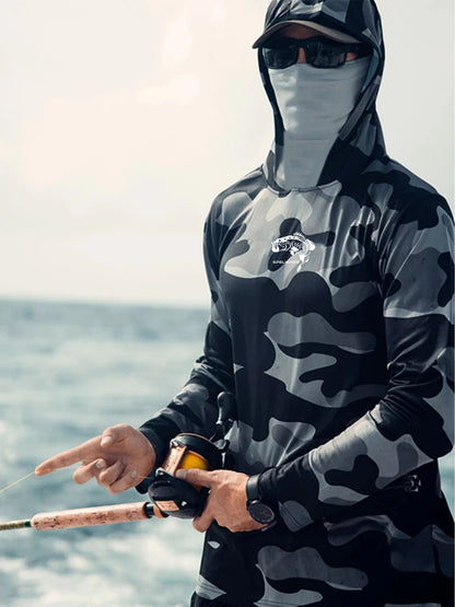 Fishing Hoodie Face Mask Neck Cover Sailing Shirt Summer.